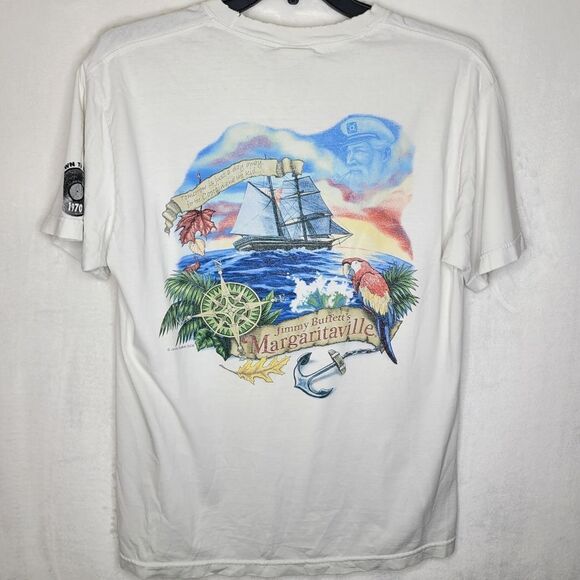 Y2K Jimmy Buffett's Margaritaville White Short Sleeve Tee Shirt Size Large - Picture 11 of 11
